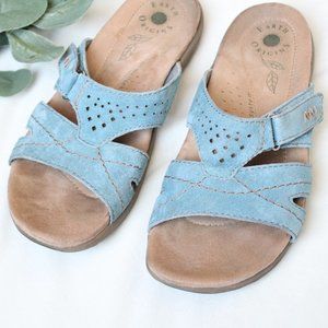 Earth Origins Blue Suade SlIde Sandals